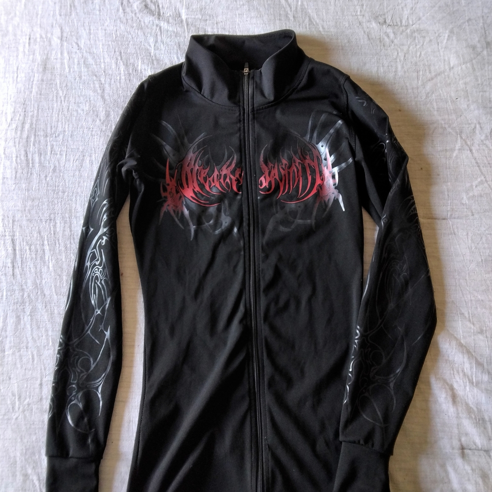 breathe Divinity Black And Red Zip Compression Jacket